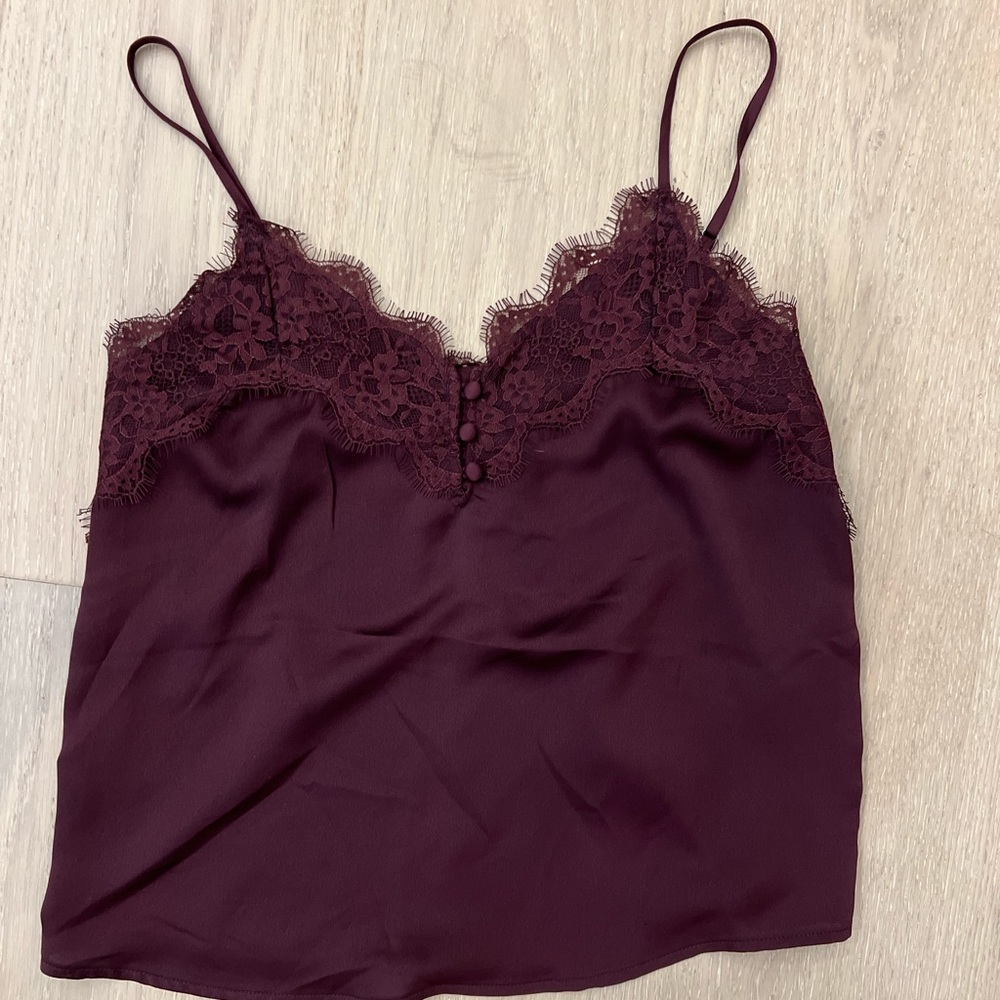 Abercrombie & Fitch Maroon Lace Camisole Tank